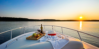 Luxury yacht in the Mediterranean