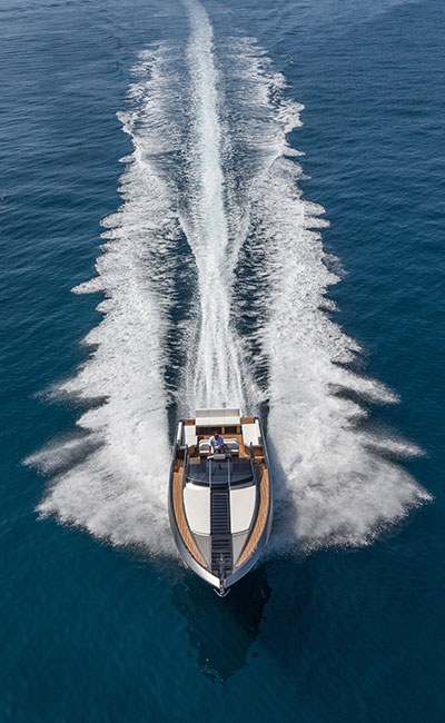 Yacht sails out to sea