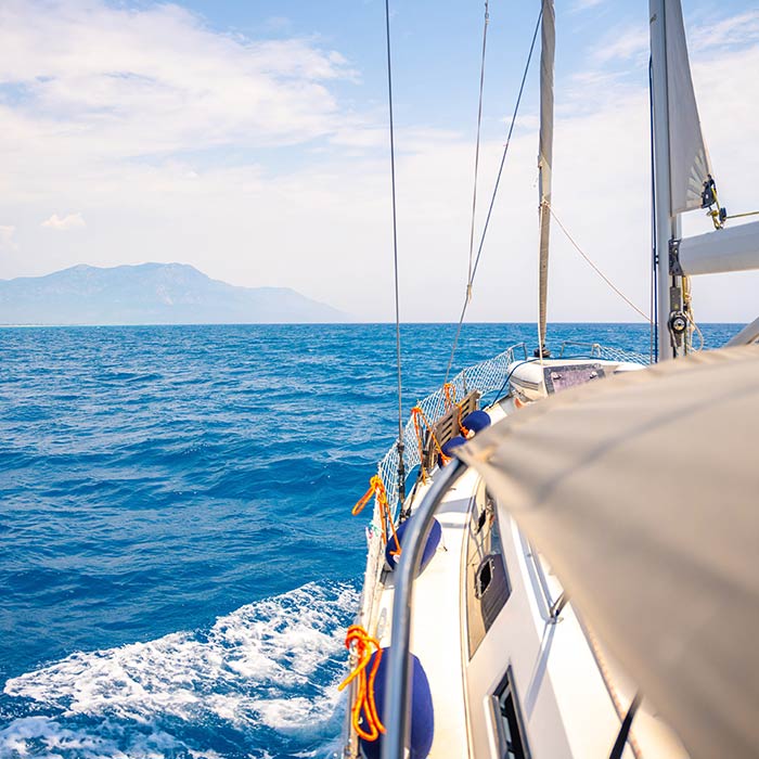 Charter sailing boat in the Mediterranean