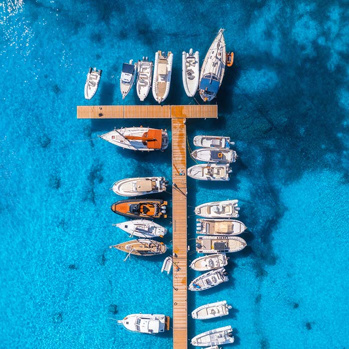 Boats and yachts at the harbor