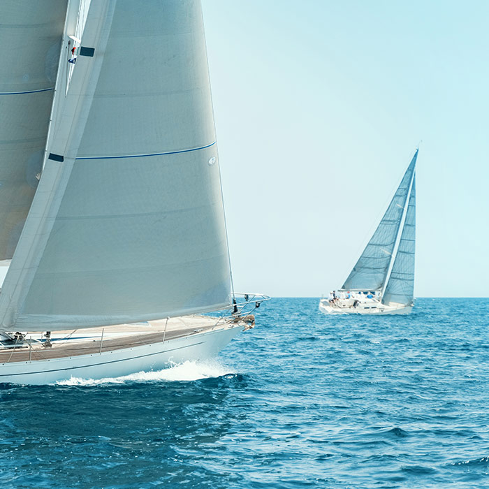 Sailboats at Sea