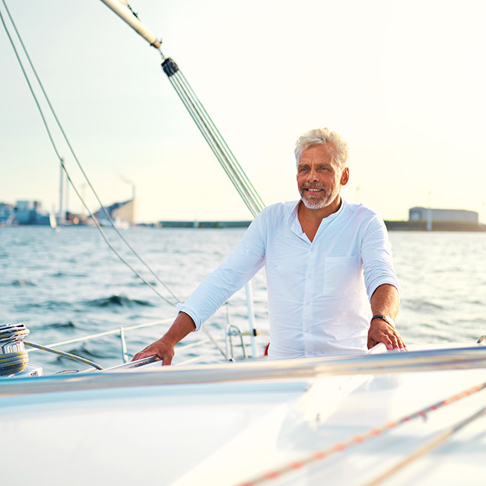 Man on a sailboat