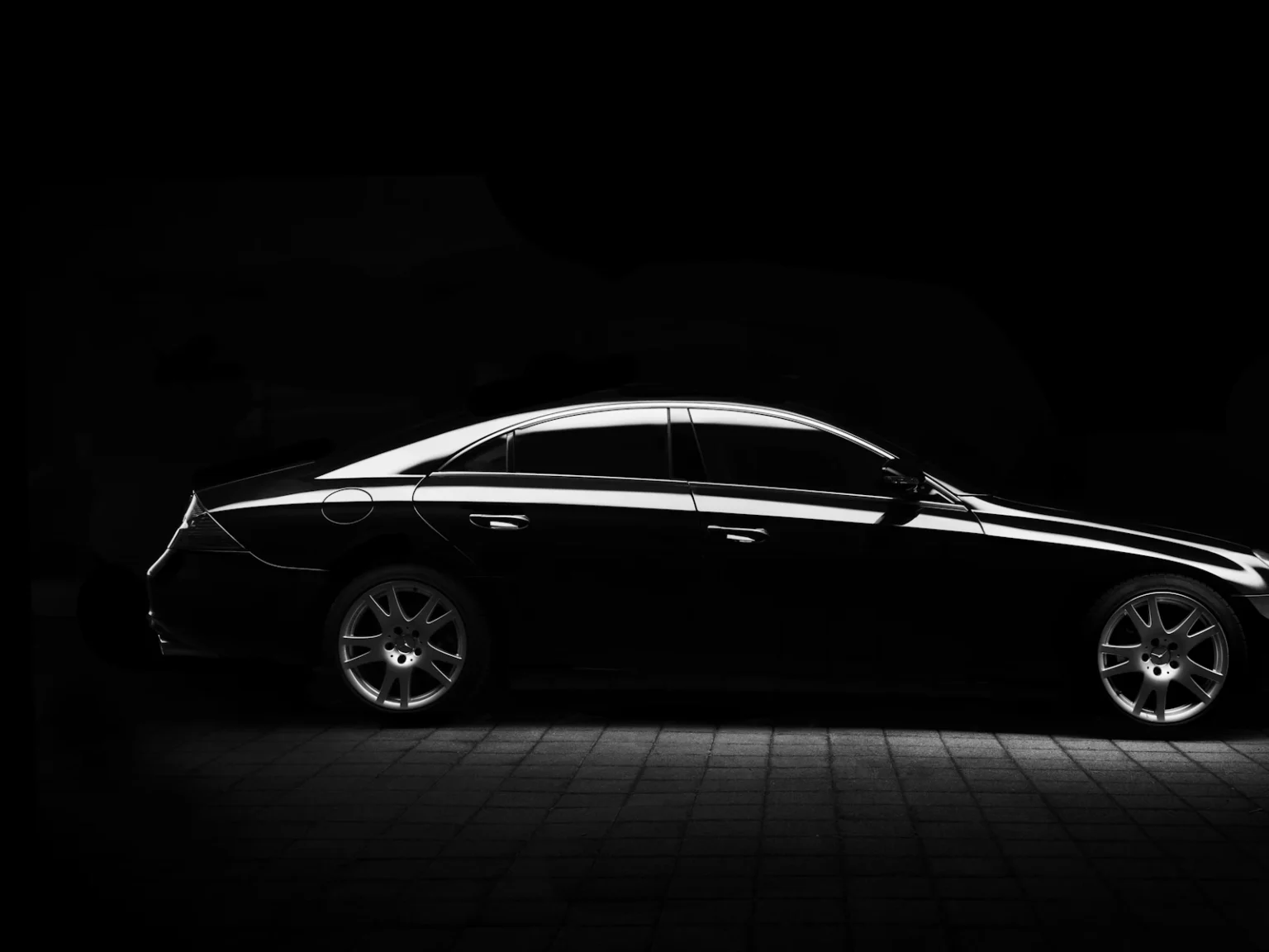 Black luxury car for the chauffeur transfer